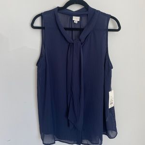 NWT TARGET Lightweight tie neck sleeveless blouse